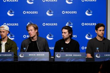 Pettersson, Boeser, Hughes and DeSmith - Year End Media Availability 2023-2024