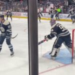 Elvis Merzlikins and Daniil Tarasov Pregame Warmups