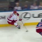 Jacob Trouba launches over Necas - where have I seen that before?