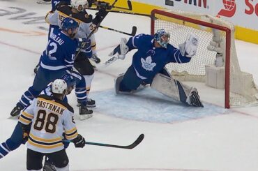 Frederik Andersen robs Patrice Bergeron with the glove