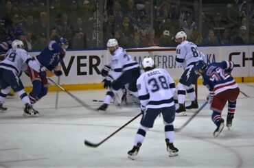 Filip Chytil Out Front Buries the Pass From Kakko for the 3-2 Lead