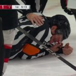 Official Heads Off For Repairs After Taking Puck To Face