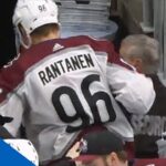 Mikko Rantanen Heads To Locker Room After Ugly Ankle Injury
