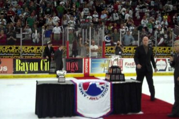 Robin Lehner MVP Trophy presentation at 2011 Calder Cup Finals