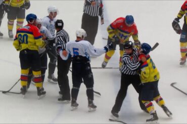 Napadení Davida Gilberta Alexandrem Kuršukem, vytočený Ben Hawerchuk Motor ČB   Irtyš Pavlodar 2019