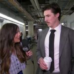 Ryan Nugent-Hopkins talks with Jackie Redmond ahead of Game 5