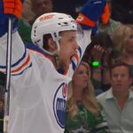 Oilers' Philip Broberg Fires Through Traffic To Score His First Career Playoff Goal