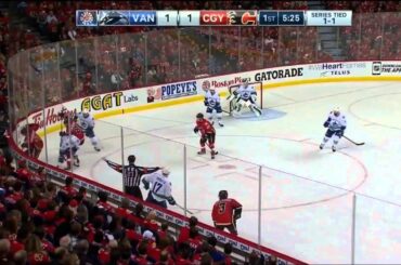 Flames vs Canucks - TJ Brodie Goal Sequence