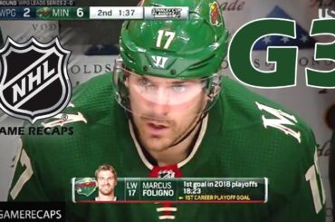 Winnipeg Jets vs Minnesota Wild. 2018 NHL Playoffs. Round 1. Game 3. April 15th, 2018. (HD)