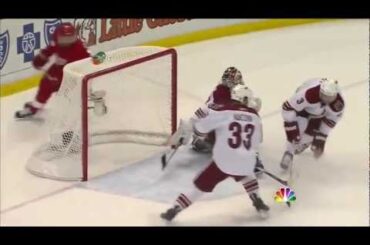 2011 Game 2: Darren Helm goal on Datsyuk amazing between-the-legs play Against Coyotes - NBC Feed