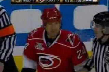 Milan Lucic hits Scott Walker from behind 2/19/2008