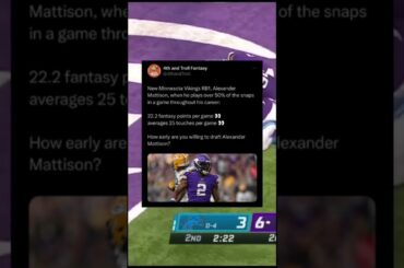 alexander mattison has a legit path to being a true fantasy RB1 || #fantasyfootball #nfl #shorts