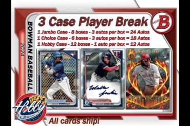 CASE #1 (HOBBY)   -   2024 BOWMAN 3 Case (CHOICE/JUMBO/HOBBY) PLAYER Break eBay 06/07/24