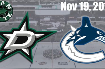 Dallas Stars vs Vancouver Canucks | Nov 19 2019