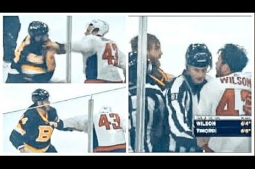 NHL FIGHT: Jarred Tinordi vs Tom Wilson | Bruins vs Capitals
