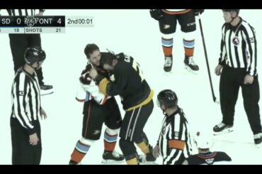 Nikolas Brouillard vs Cameron Gaunce AHL  10/23/21