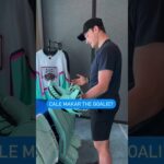 Cale Makar checking out some Bauer Mach Goalie Pads at 22-23 All Star Game #nhl