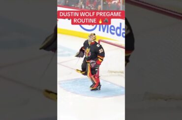 DUSTIN WOLF PREGAME JUMP 🔥🐺  #nhl #hockey  #hockeysports #warmup #jump #wolf #highlights #nhlintrend