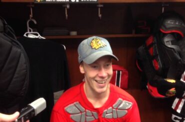 Antti Raanta loves his goal posts