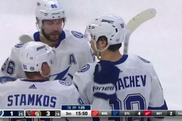 Mikhail Sergachev scores power play goal vs Senators (23 mar 2023)