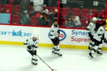 Brent Burns during pre-game warm-up at the Sharks @ Senators hockey game