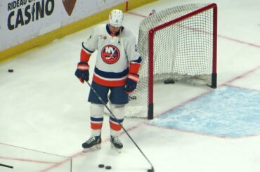 Matt Martin during pre-game warm-up at the Islanders @ Senators hockey game