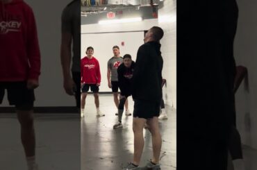 NJ Devils Jack Hughes & Jesper Bratt Watch as the Soccer Ball Gets Stuck in the Ceiling! #njdevils