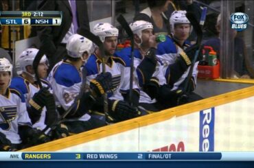 Vladimir Sobotka tossing Ryan Ellis St. Louis Blues vs Nashville Predators 10/26/13 NHL Hockey