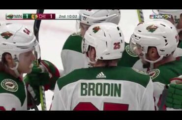 Jonas Brodin Goal vs CHI 01-10-18