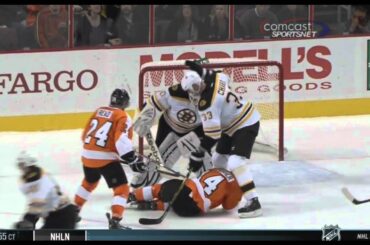 Sean Couturier struck by puck, Dec 17th, 2011