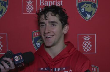 09/18/23: Mackie Samoskevich Speaks After Florida's 3-2 Win Over Tampa Bay