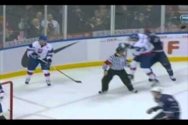 Martin Marincin's hit on Jason Zucker - Dec 28th, 2010 - USA vs. Slovakia - U20