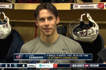 Yegor Chinakhov PostGame Interview | Columbus Blue Jackets vs Seattle Kraken