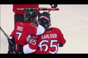 Erik Karlsson blasts goal from blue line