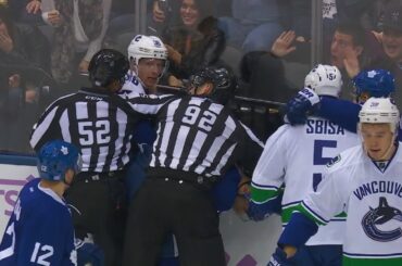Nazem Kadri Brutal Hit On Daniel Sedin - Leafs vs Canucks