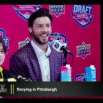 Fun Moment Between Kris Letang and His Son Alex at the 2022 NHL Draft