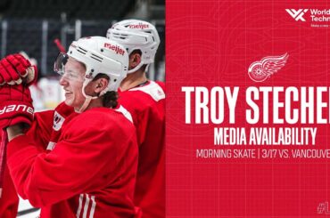 Troy Stecher | Detroit Red Wings Morning Skate | 3/17/22 VAN