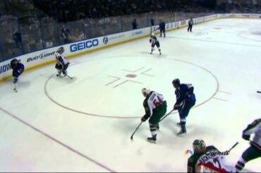 Vladimir Sobotka blowing up Ryan Suter 27 Jan 2013 Minnesota Wild vs St. Louis Blues NHL Hockey