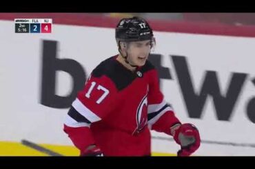 Yegor Sharangovich's first NHL hat-trick vs Panthers and Bobrovsky (2 apr 2022)