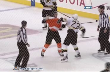 Chris Kelly vs Brayden Schenn Jan 22, 2012