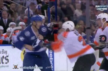 Luke Schenn vs Vincent Lecavalier Jan 27, 2013