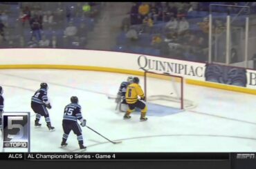 QU Men's Ice Hockey's Devon Toews' Goal Against Maine on ESPN SportsCenter Top 10 (Oct. 20, 2015)