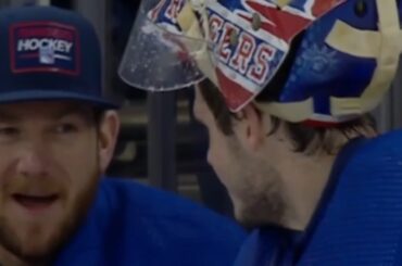 Igor Shesterkin with a dangerously beautiful pass