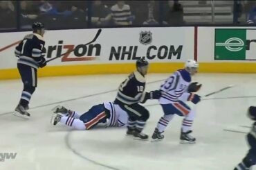 Jack Johnson huge hit on Jordan Eberle. Feb 10th 213