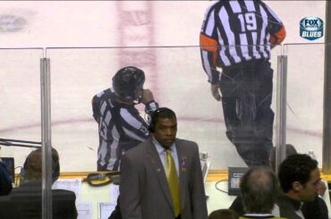Paul Gaustad boarding on Kevin Shattenkirk St. Louis Blues vs Nashville Predators 10/26/13 NHL