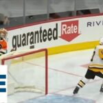 GOTTA SEE IT: Crosby Shows Off Hand-Eye Coordination After Carter Hart Misplays Puck