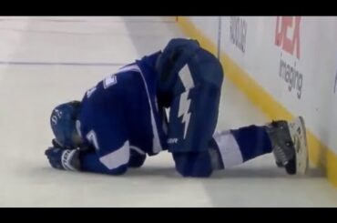Victor Hedman Injury After Hit From Jamie Benn (10/15/15)