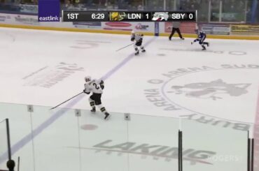 Adam Ruzicka 14th goal in season Sudbury Wolves (OHL) 18/19