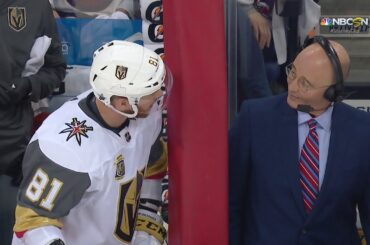 Jonathan Marchessault is having fun with Pierre Mcguire