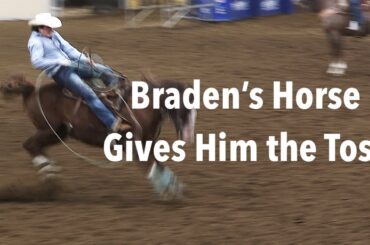 Braden Tossed Off His Horse - Team Roping Events 2022
